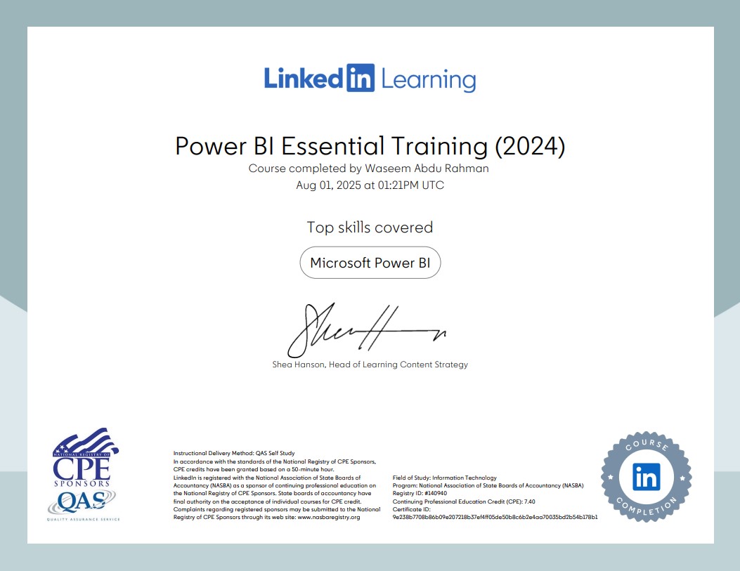Power BI Essential Certificate